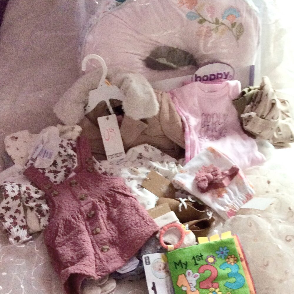 Original Boppy Pillow and 60 Piece NB-XL Boy/Girl Ensembles